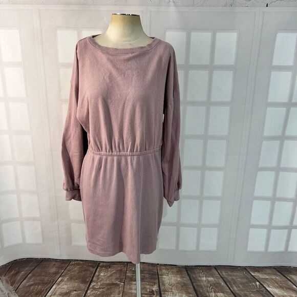 Nine West Dresses & Skirts - Nine West Pink Knitted Boat Neck Long Sleeve Tunic Pullover Sweater Dress XL